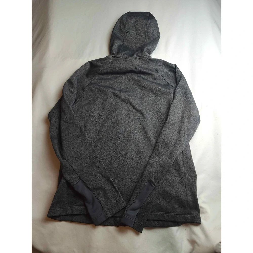 The North Face Mens Full Zip Hoodie Grey Orange Fleece Lined Jacket Size M